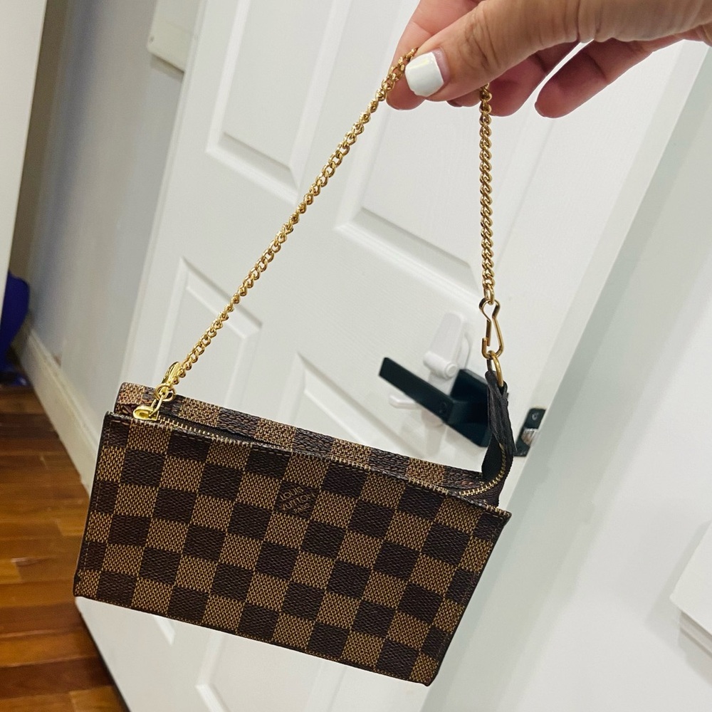 LOUIS VUITTON Damier Ebene Marais Pouch LV Pochette mini bag